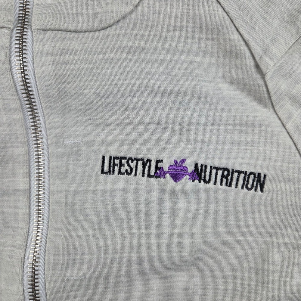 Lululemon Lab Hoodie Womens XS Gray Space Dye Full Zip Lifestyle Nutrition Logo - Picture 2 of 7